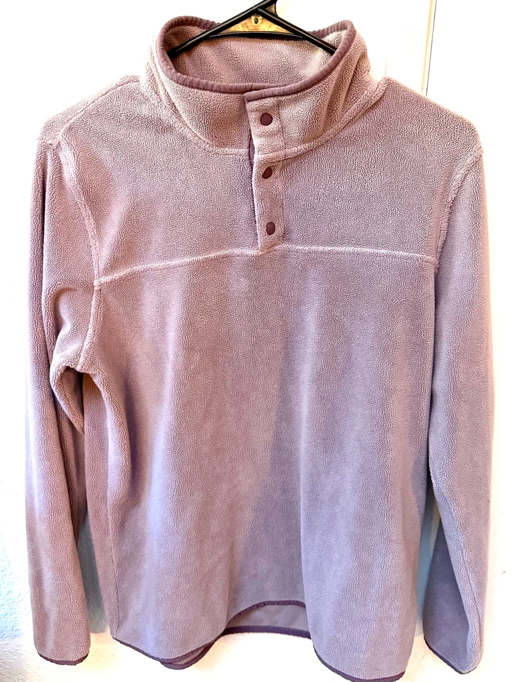 32 Degree Heat Soft Plush Snap-Button Pullover Dusty Lavender Size Small